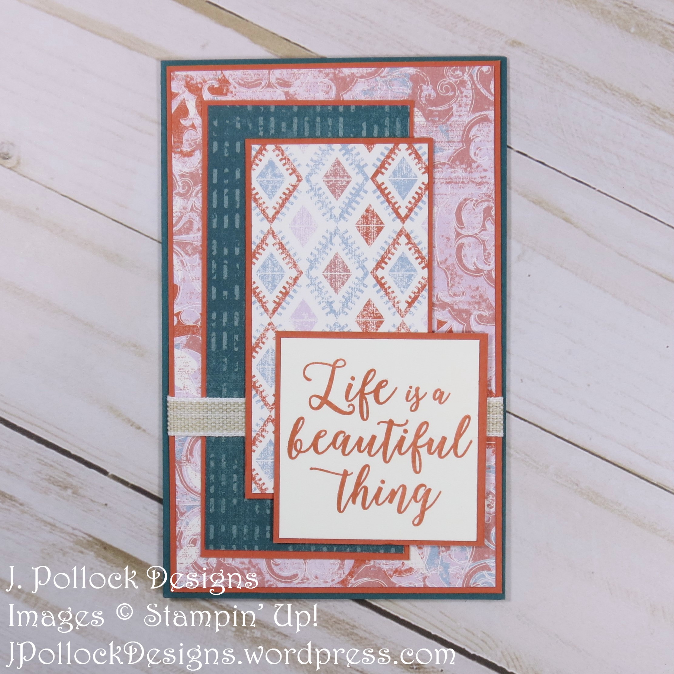 J. Pollock Designs - Stampin' Up! - Colorful Seasons, Woven Threads, Mojo Monday